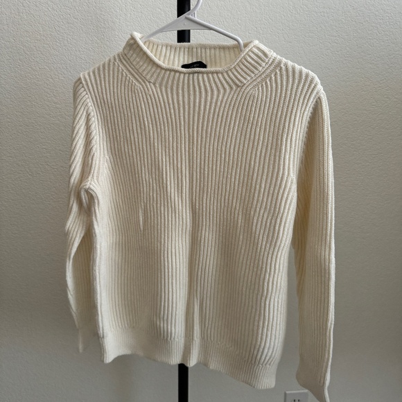 J.Crew Ivory Ribbed Mock Neck Sweater Size Small - Picture 1 of 6